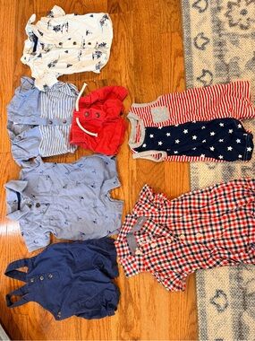 Toddler Red Nautical Romper with Star Detail - Brand Unspecified